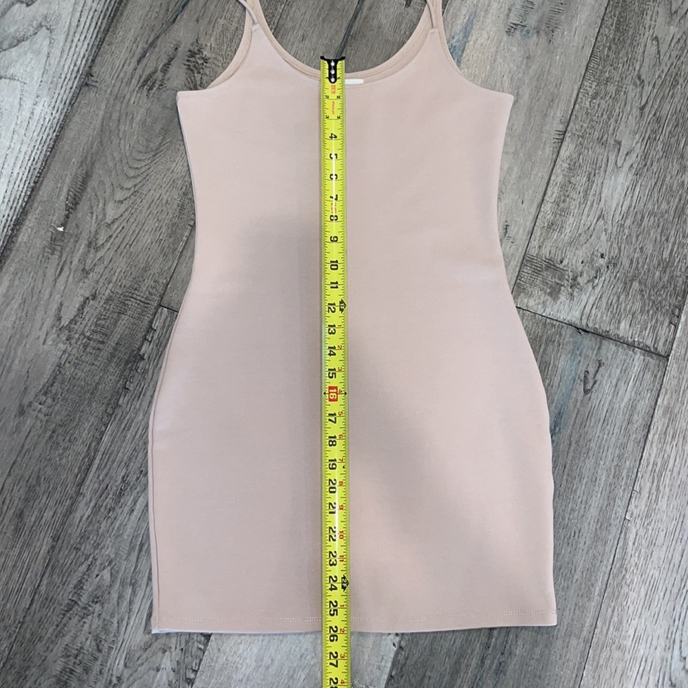 Mini Body-con Dress Color Tan Size L - Picture 10 of 12